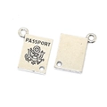 Silberne Legierung Reisepass Anhänger für Reise Serien Schmuck und DIY Bastelprojekte - A3-227-antiksilber/19*12mm/19g