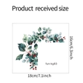 Dettaglio dell'adesivo murale acquerello con foglie verdi e bacche rosse con misure - 16*18CM(fun-kg83)