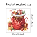Detaillierter Weihnachts-Geschenkbeutel-Aufkleber mit rotem Sack und Zuckerstange, 29x29 cm - 29*29cm