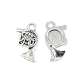 Pendentifs cor d'harmonie en alliage argenté pour la création de bijoux DIY et artisanat - Forme de Cor d'Harmonie (A3-310)