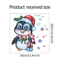 Gedetailleerde afmetingen van de 29cm Pinguïn kerststicker met rode muts en sterren - 29x29cm (fun-m200)
