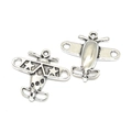 Antik-silberne Flugzeug-Anhänger aus Zinklegierung für DIY-Schmuck und Armbänder - A3-231-antiksilber/19*18mm/14g