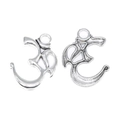 Vintage silver Om symbol charms in solid and hollow styles for yoga jewelry DIY - A3-247-antique Silver/28*22mm/2g