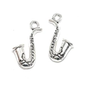 Pendentifs saxophone en argent pour bijoux DIY thème musical accessoires 2 pièces - Style Détaillé de Saxophone (A3-312)