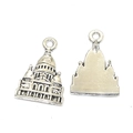 Antiksilberner Reise-Anhänger mit dem Motiv der Sacré-Cœur Basilika in Paris - A3-232-antiksilber/23*16mm/16g