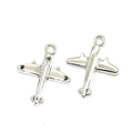 Flugzeug-Anhänger aus polierter Silberlegierung für DIY-Reiseschmuck und Bastelarbeiten - A3-233-antiksilber/20*16mm/13g