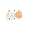 White enamel smiley face charms with gold plating for DIY jewelry making 1.7x1.3cm - Small Enamel White Smiley
