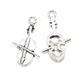 Pendentifs violon et archet en argent antique pour création de bijoux DIY - Style Violon avec Archet (A3-314)