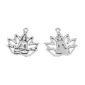 Zilveren lotus yoga hangers met meditatiesilhouet voor het maken van DIY-sieraden - A3-251 - Antiek Zilver / 18*17 Mm / 11 G