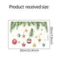 Dimensioni dell'adesivo natalizio con stelle e pini che misura 29cm per 20cm - Stile Acquerello Ramo di Pino Stella (fun-m211)