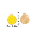 Yellow enamel smiley face alloy charm pendant with golden finish for DIY jewelry - Small Enamel Yellow Smiley