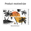 Dettaglio del set di adesivi murali tramonto tropicale con palme e gabbiani misure - 30*90CM*2PZ/fun-c52
