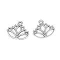 Antieke zilveren lotusbloem yoga hangers in een symmetrisch paar voor DIY sieraden - A3-254 - Antiek Zilver / 16*14 Mm / 06 G