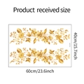 Detailansicht goldener Wandtattoo-Blumen mit metallischem Muster und Ranken-Design - Goldene Blumen