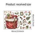 Detailed sheet showing dimensions of Christmas wall stickers with Santa and gift bag motifs - 40x60cm (fun-e125)