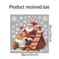 Detailweergave van de afmetingen van 38cm kerstraamstickers met de Kerstman op het dak - 38x38cm (fun-f213)