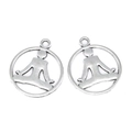 Zilveren lotus yoga OM hanger van zinklegering voor DIY sieraden maken en accessoires - A3-259 - Antiek Zilver / 23*20 Mm / 15 G