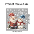 Gedetailleerde afmetingen van 38cm kerst raamstickers met de kerstman en sneeuwpop - 38*38CM/fun-f212 UV Statisch Hechtend
