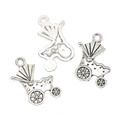 Silver alloy baby stroller charm pendant for DIY jewelry making and craft projects - Stroller Shape (A3-395)