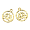 Antiek gouden lotus yoga bedel hanger voor DIY sieraden maken accessoires - A3-248-antiek Goud/24*20mm/15g