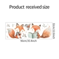Feuille détaillée montrant les dimensions 90x32cm des stickers muraux renard lisant - Style de Lecture de Renard de Dessin Animé (fun-f237)