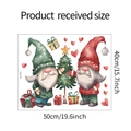 Detail of watercolor Christmas gnomes, tree and hearts wall stickers sized 50cm x 40cm - 40x50cm Style (fun-f222)