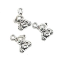Three silver baby bear charms in high-quality alloy for DIY jewelry set making - Bear Shape (A3-397)
