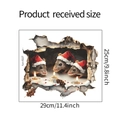 Dimensioni dell'adesivo murale 3D topi di Natale con candela, dettaglio misura 29x25cm - 25*29cm