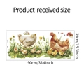 Aquarell Hahn Wandaufkleber Set mit Maßen 90cm x 39cm für Kinderzimmer Wanddekoration - Kreatives Hahn und Küken Muster (fun-h10) / 90x39