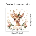 Dettaglio delle dimensioni dell'adesivo renna di Natale con design a foglie verdi - Motivo Renna (fun-f225) / 39x39CM