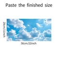 Adesivo murale con cielo blu e nuvole bianche, misura 56x28cm per decorazione - Stile Cielo Blu e Nuvole (fun-f306) / 56x28cm