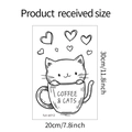 Guida alle dimensioni del wall sticker gatto e caffè con misure 20cm per 30cm - 20x30CM (N. articolo: fun-a012)