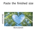 Dettaglio dell'adesivo da parete foresta con dimensioni 56x28cm e chioma a forma di cuore - Stile Foresta Cuore (fun-f307) / 56x28cm