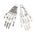 Antique silver skeleton hand charms for DIY jewelry making in dark gothic style - Skeleton Hand Style (A3-357)