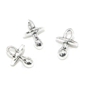 Three pieces of silver alloy baby pacifier charms for DIY jewelry making sets - Pacifier Shape (A3-401)