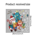 Weihnachtsfensteraufkleber zeigt 28cm x 28cm Größe mit Weihnachtsmann und Rentier Motiven - Weihnachtsmann Rentier Geschenkbox (fun-f278) / 28x28cm