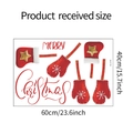 Size layout guide for Christmas wall stickers with red gloves and boots patterns - 40x60cm