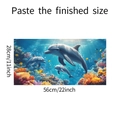 Dettaglio adesivo murale mondo sottomarino con delfini e coralli, misura 56x28 cm - Stile Delfino Oceano (fun-f309) / 56x28cm