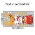 Layout dettagliato degli adesivi per finestre con Babbo Natale e dimensioni - Mongolfiera Renna Babbo Natale (fun-b68) / 30*58cm