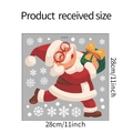 Detaillierte Größenangabe für den Weihnachtsmann-Fensteraufkleber mit 28 cm Maßen - Weihnachtsmann Schneeflocken Geschenkbox (fun-f273) / 28x28cm
