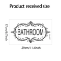 Detalle de pegatina vintage para puerta de baño con marco y dimensiones de 29x17cm - 17*29cm (fun-a007)