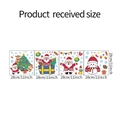Dimensiones detalladas de cuatro pegatinas navideñas para ventanas con Papá Noel y muñeco - Estilo 28x28cm
