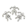 Drei antike silberne Zuckerstangen-Anhänger für DIY Weihnachts-Schmuck-Basteln - Zuckerstangen-Anhänger (A3-333)