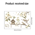 Dimensiones detalladas que muestran el diseño de 60cm x 40cm de rama de magnolia y aves - Estilo Flor de Magnolia y Pájaro Nido (fun-e144)