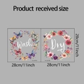 Set adesivi murali ghirlanda di fiori Wash Dry per lavanderia in 28x28cm - Stile 28x28cm (fun-a010)