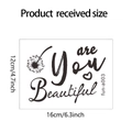Detailed view of dandelion wall decal with 'Are You Beautiful' quote and dimensions - 12*16cm (fun-a003)