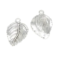 Colgantes de hoja vintage en aleación de plata para joyería DIY, vista frontal y trasera - Hoja de Ginkgo (A3-266) / 29x20mm / Plata antigua