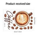 Dettaglio del set di adesivi murali caffè con tazza latte art e chicchi di caffè 30x20cm - Stile Caffè Semplice (fun-f285)