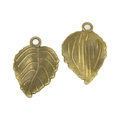 Par de colgantes de hoja en bronce vintage con textura de vetas para joyería artesanal - Hoja de Ginkgo (A3-266) / 29x20mm / Bronce Antiguo