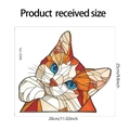 Detaillierte Größenangaben für UV Fensteraufkleber Comic Katze Orange zeigt 28x25cm - 25*28cm